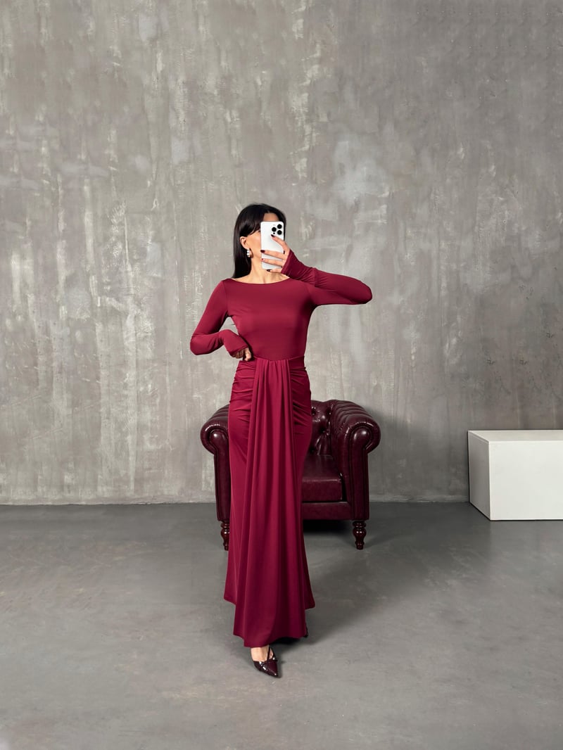 Bonita Bordo Bodysuit Etek Tasarım Takım
