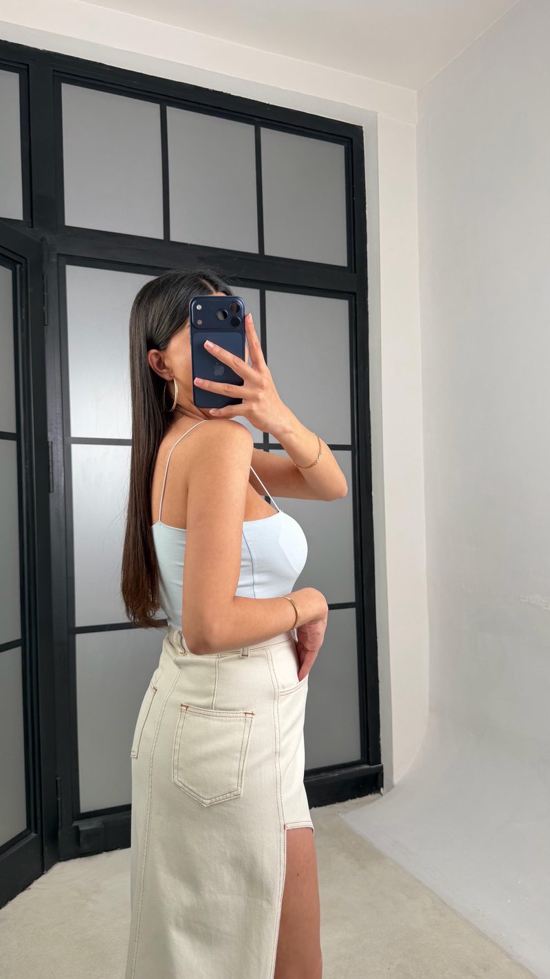 Mavi Askılı Pedli Basic Crop GAUS-01431