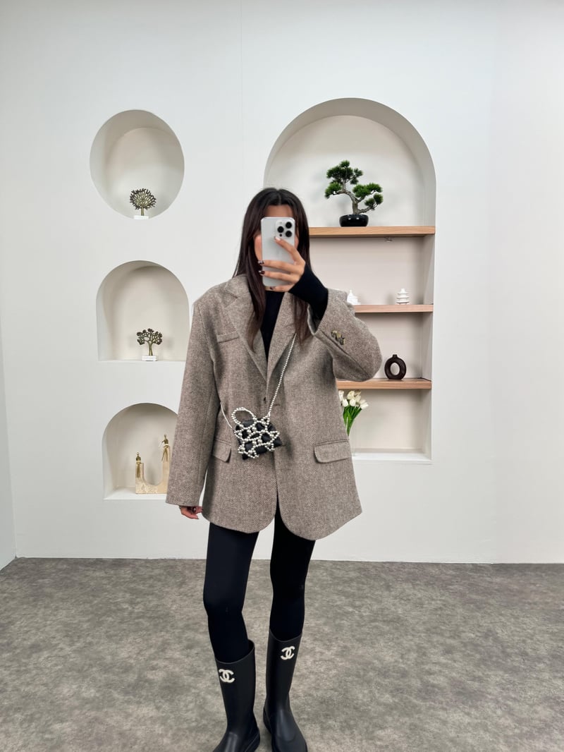Dany Bej Astarlı Kaşe Blazer Ceket