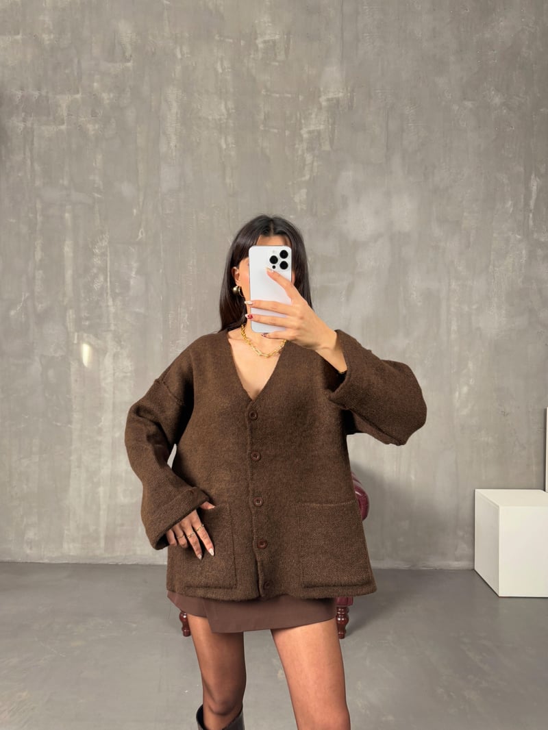 Brone Kahve Cepli Pinterest Triko Hırka