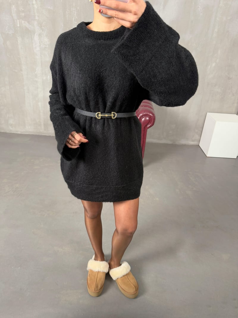 Arow Siyah Triko Oversize Kazak