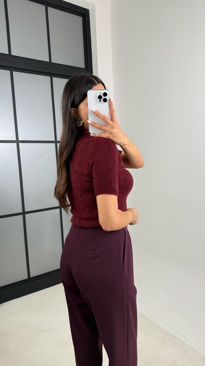 Mürdüm Cepli Kumaş Pantolon GAUS-00544