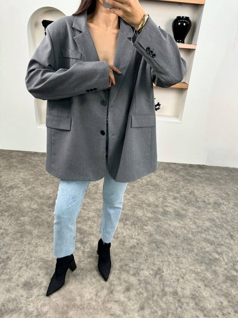 Pecho Antrasit Astarlı Blazer Ceket