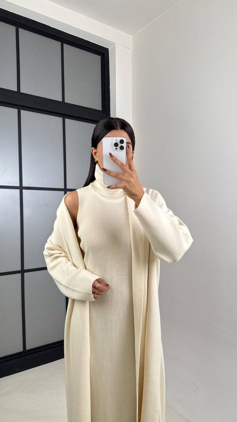 Krem Balıkçı Yaka Triko 2Li Takım GAUS-00211