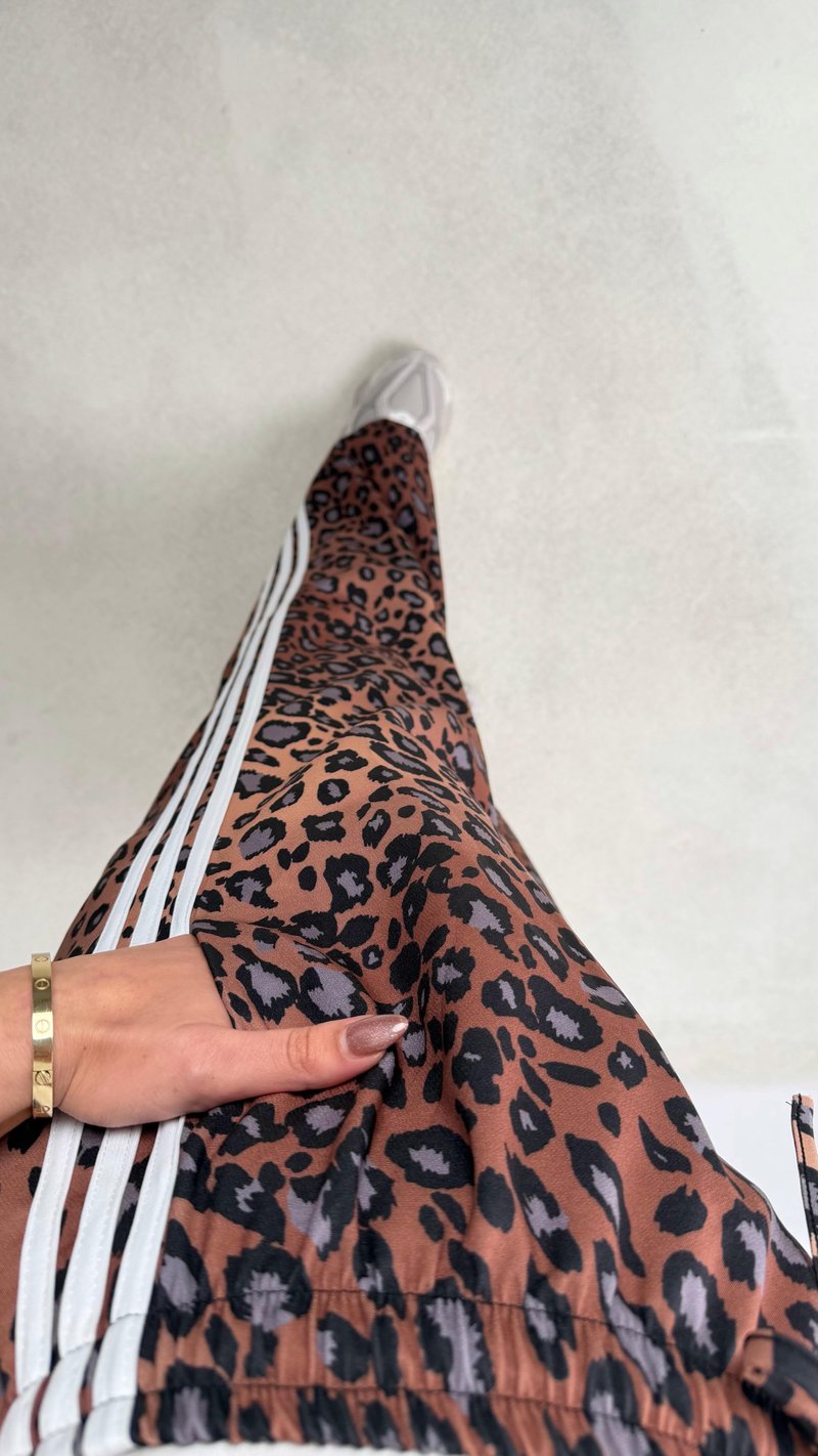 Leopar Şerit Detaylı Beli Lastikli Pantolon GAUS-01141