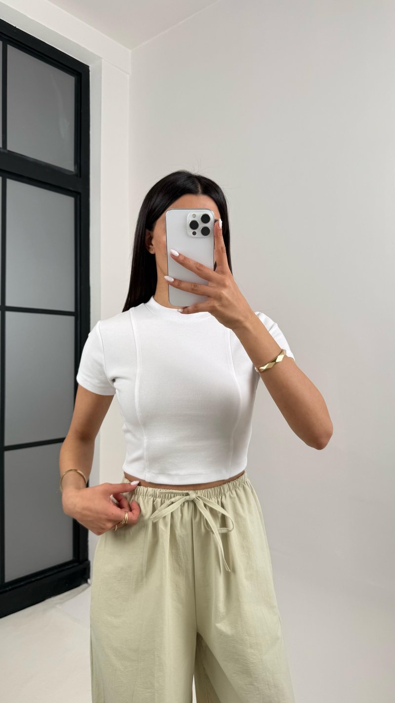 Beyaz  Kısa Kol MD Muadil Basic Tshirt Gaus00360