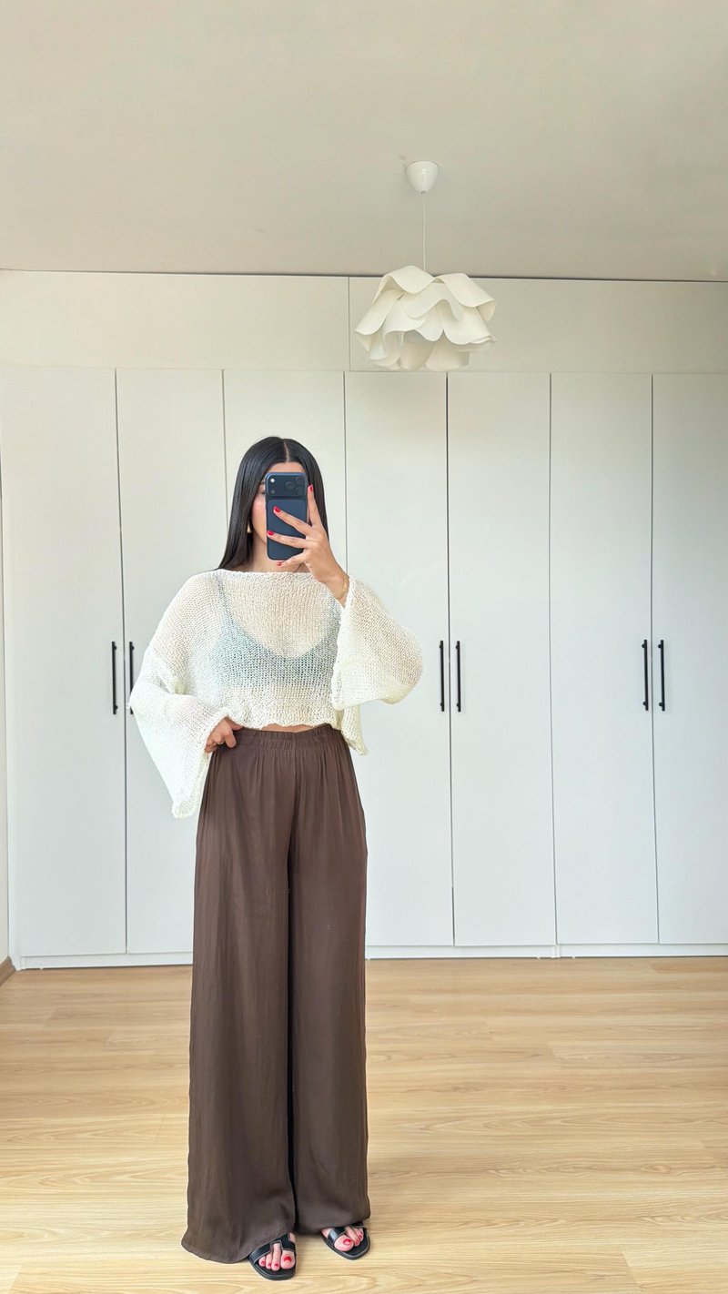 Kahve Beli Lastikli Yumuşak Dokulu Premium Pantolon GAUS-01575