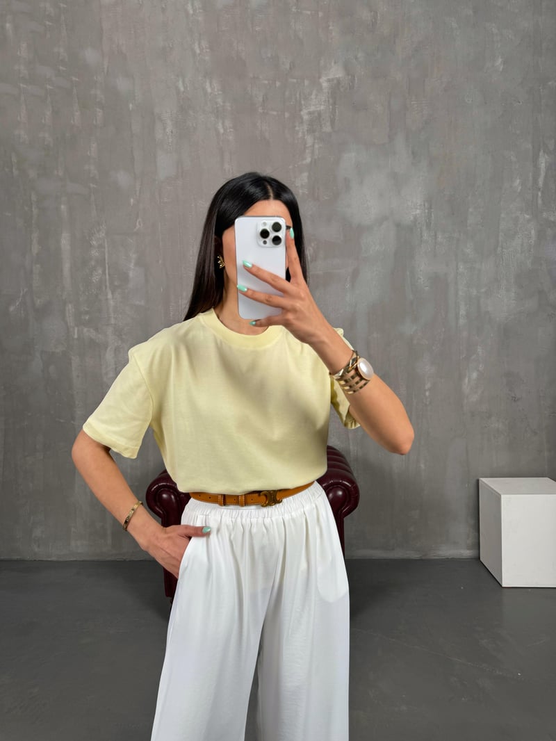 Sarı Bisiklet Yaka Tshirt Gaus00250