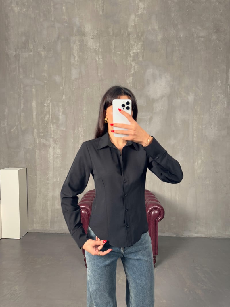 Neval Siyah Slim Fit Gömlek
