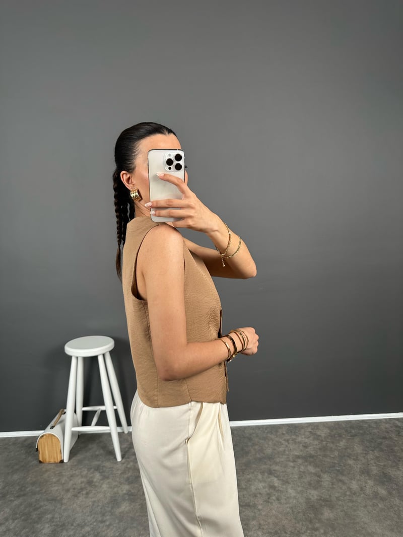 Lz Kahve Astarlı Yelek 