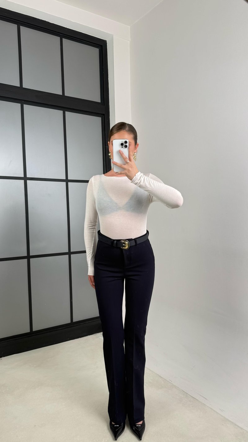 Lacivert Kemerli Çelik Pantolon GAUS-00706