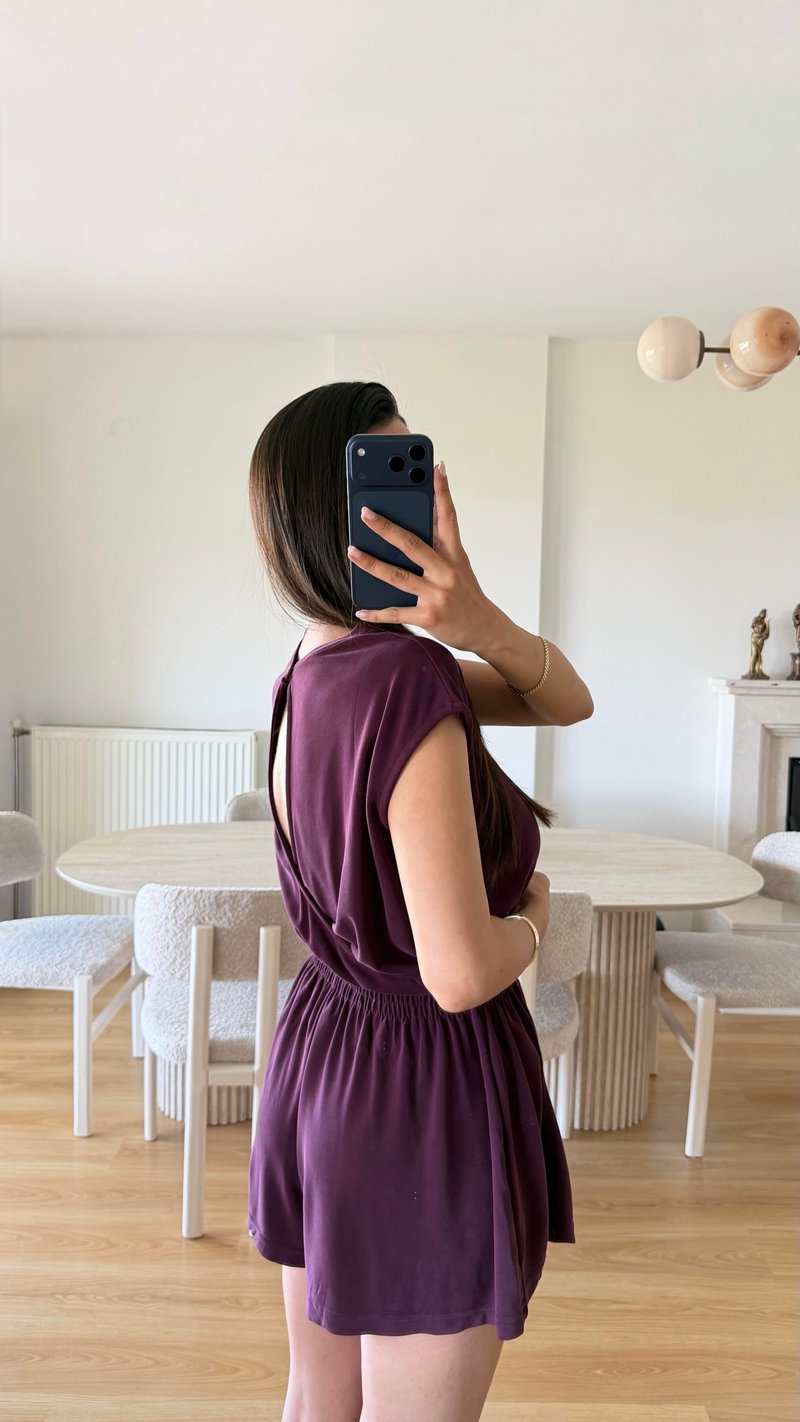 Mürdüm OYS Model Beli Lastikli Modal Şort Tulum GAUS-01705