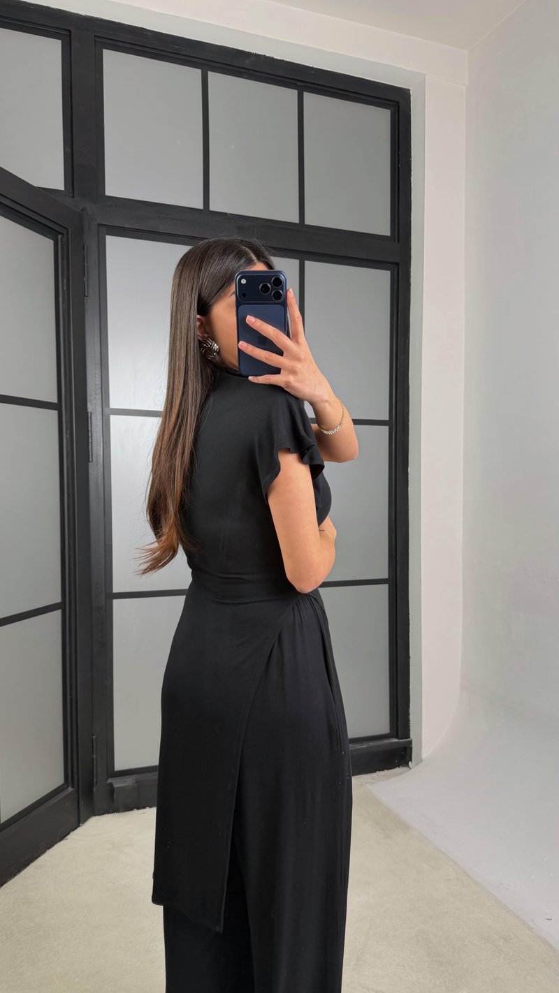 Siyah ZR Model Kaşmir Dokulu Bluz GAUS-01355