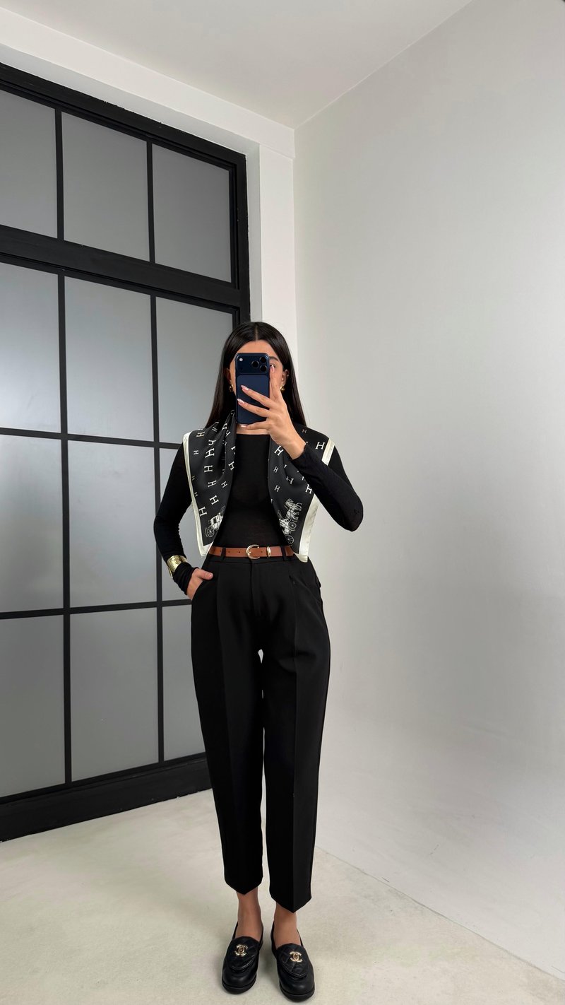 Siyah Kemerli ZR Model Pantolon GAUS-00816