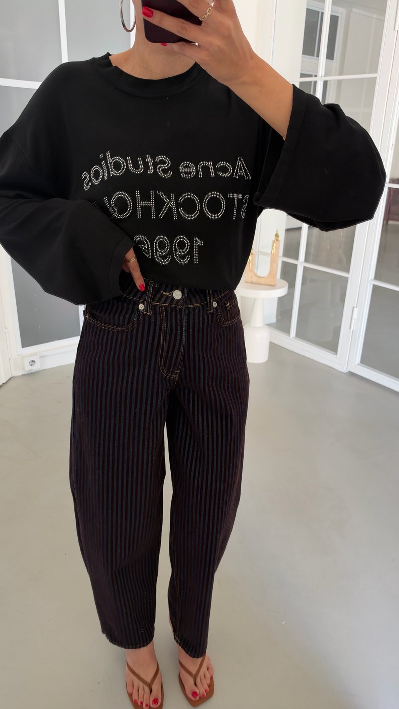 Acı Kahve Kadife Çizgili Baggy Jean GAUS-02267