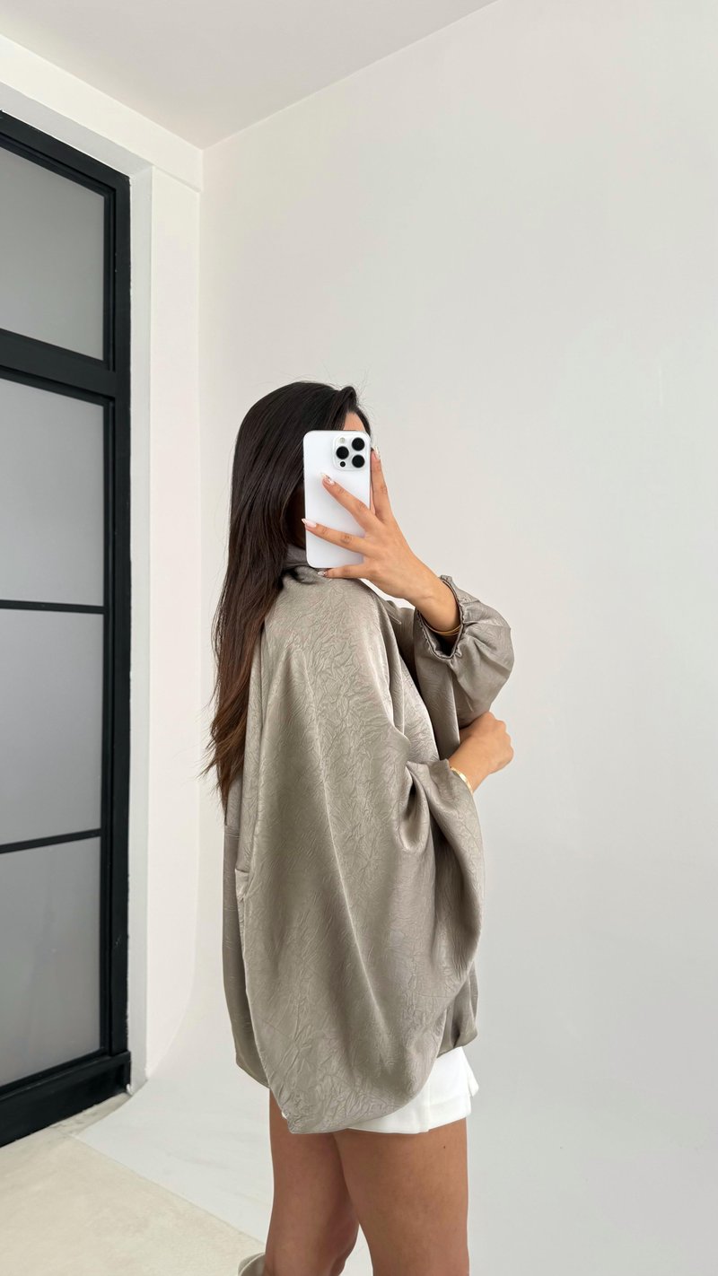 Yeşil Saten Bomber Ceket GAUS-00118