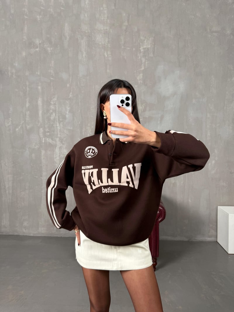 Juste Acı Kahve Yazı Baskılı Sweat