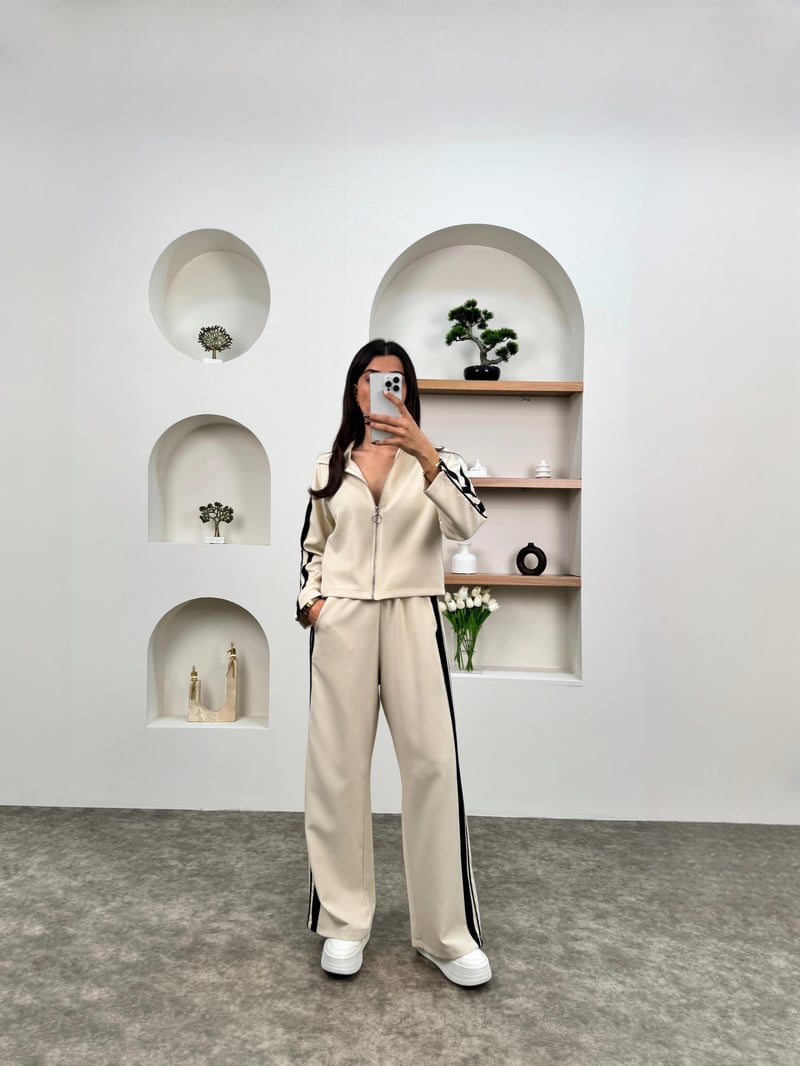 Ena Taş Çizgili ZR Model Fermuarlı Takım