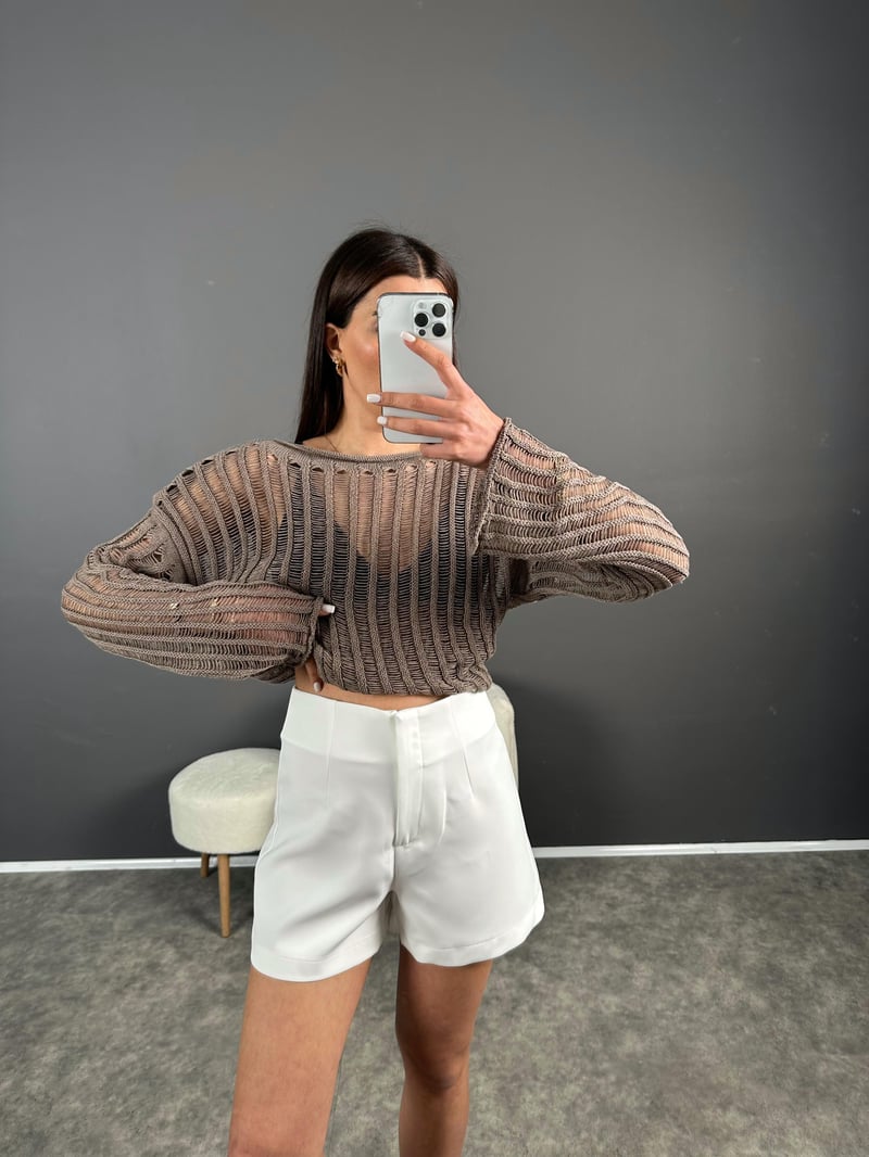 ZR Model Beyaz Şort 