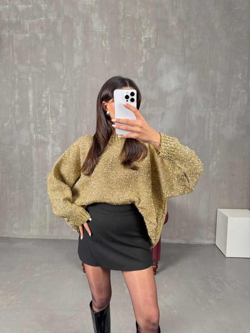 Holis Gold Simli Oversize Kazak