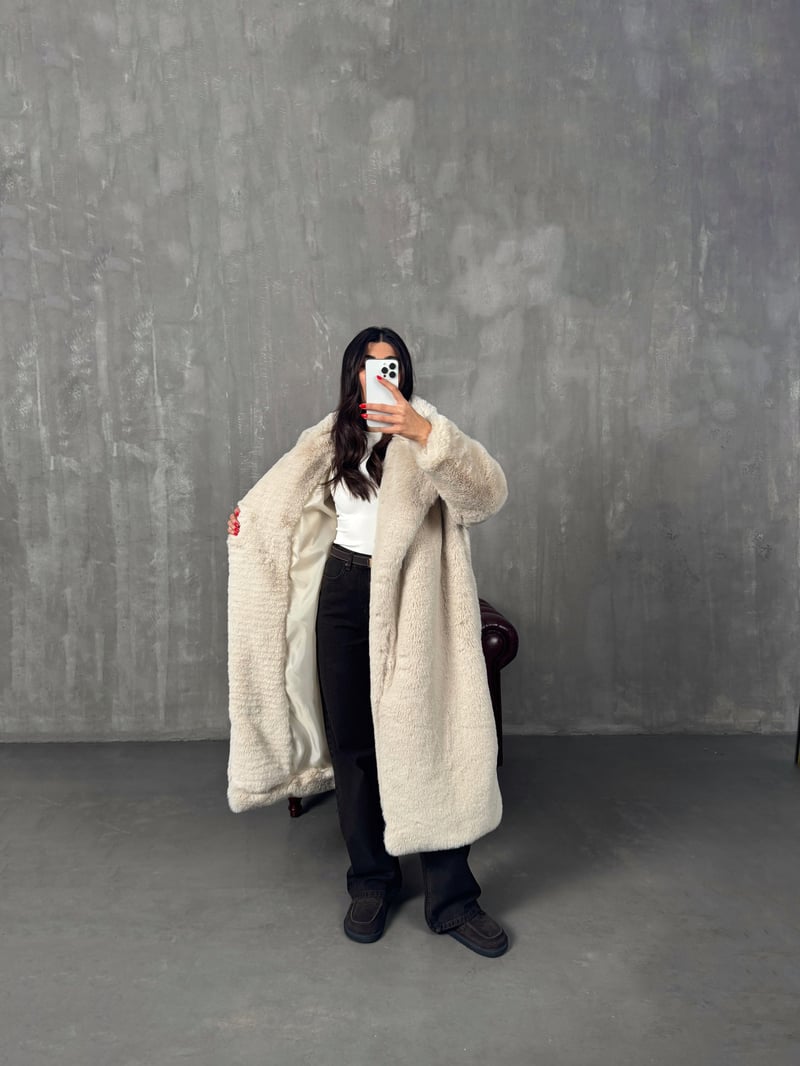 Wody Taş Astarlı Premium Kürk Kaban 