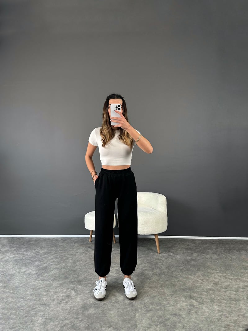 Siyah Oysh Modal Jogger Pantolon 