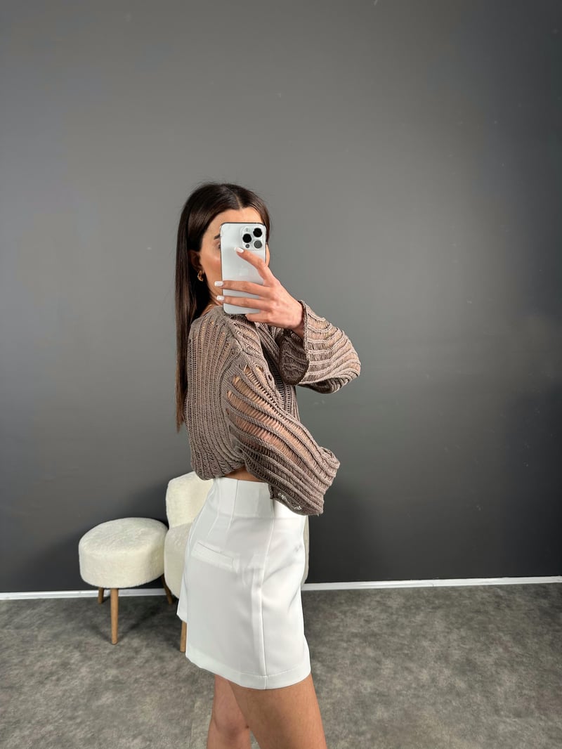 ZR Model Beyaz Şort 