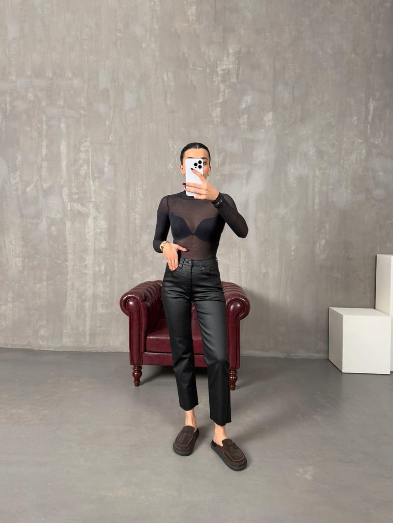 Zeland Siyah ZR Model Mumlu Kesik Paça Pantolon