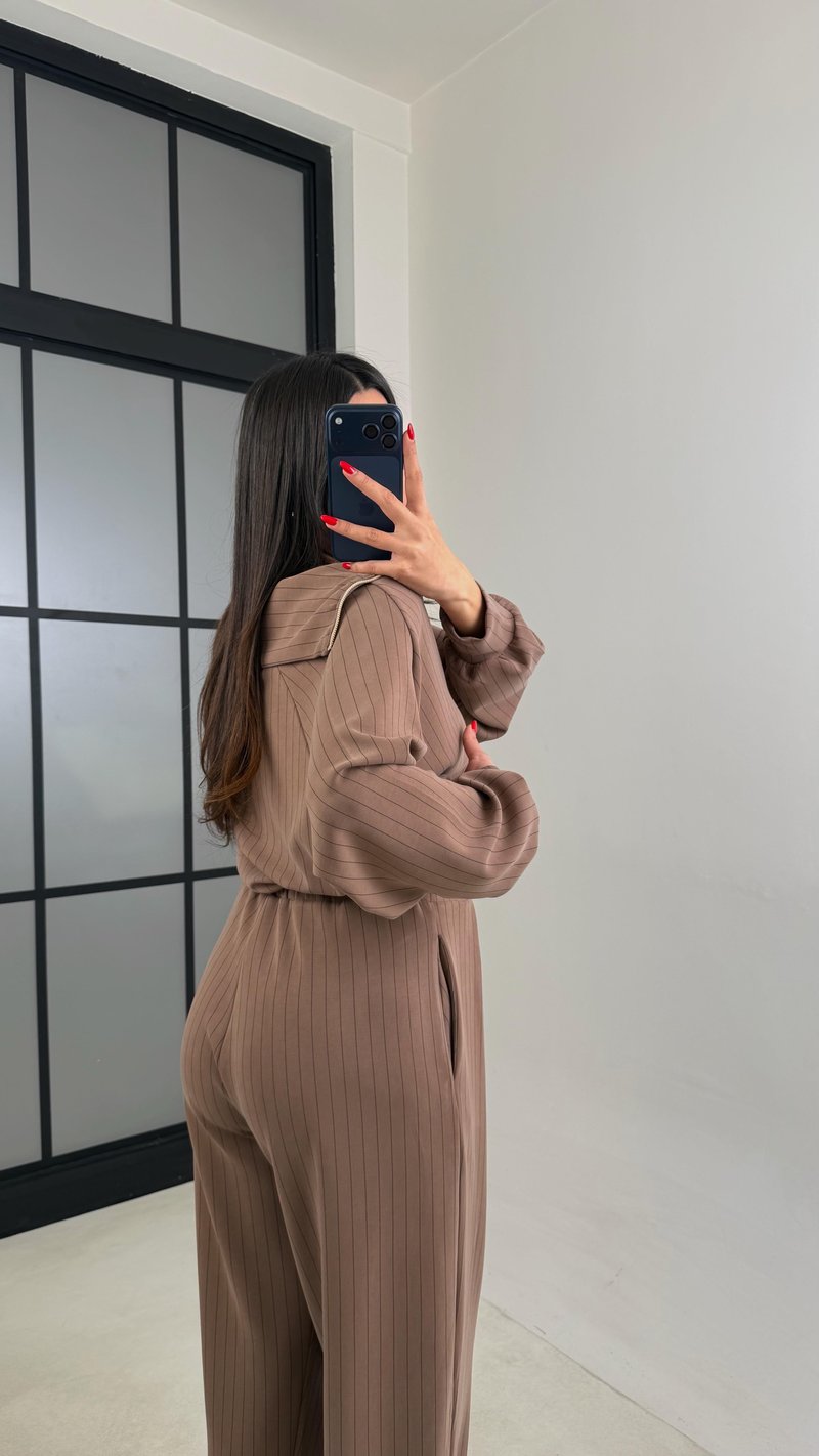 Kahve Hırka Beli Lastikli Pantolon OYS Model Premium Modal Takım GAUS-01023