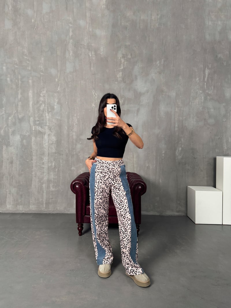 CSM Leopar Denim Karışımlı Pantolon