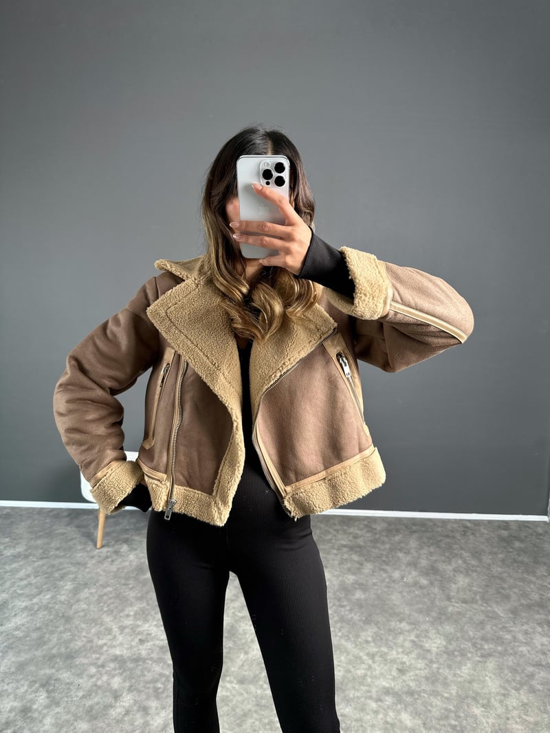 Holle Kahve İçi Kürklü Mont
