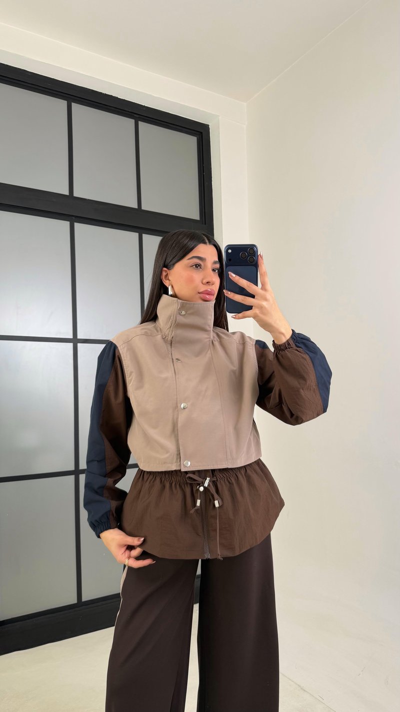 Vizon Beli Lastikli Paraşüt Detaylı Ceket Pantolon Takım GAUS-01077