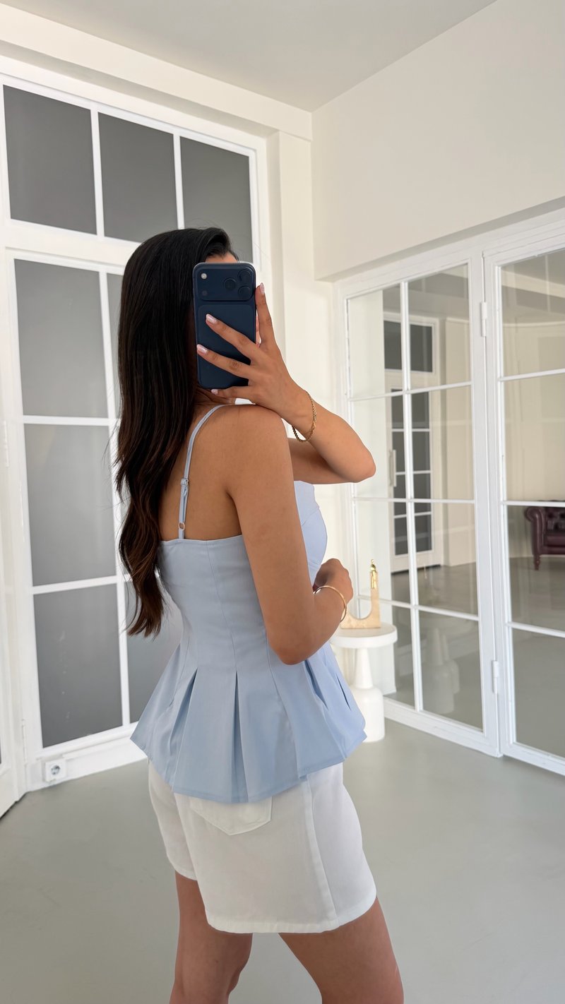 Mavi Ayarlanabilir Askılı Likralı Korse GAUS-01719