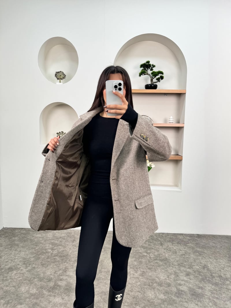 Dany Bej Astarlı Kaşe Blazer Ceket