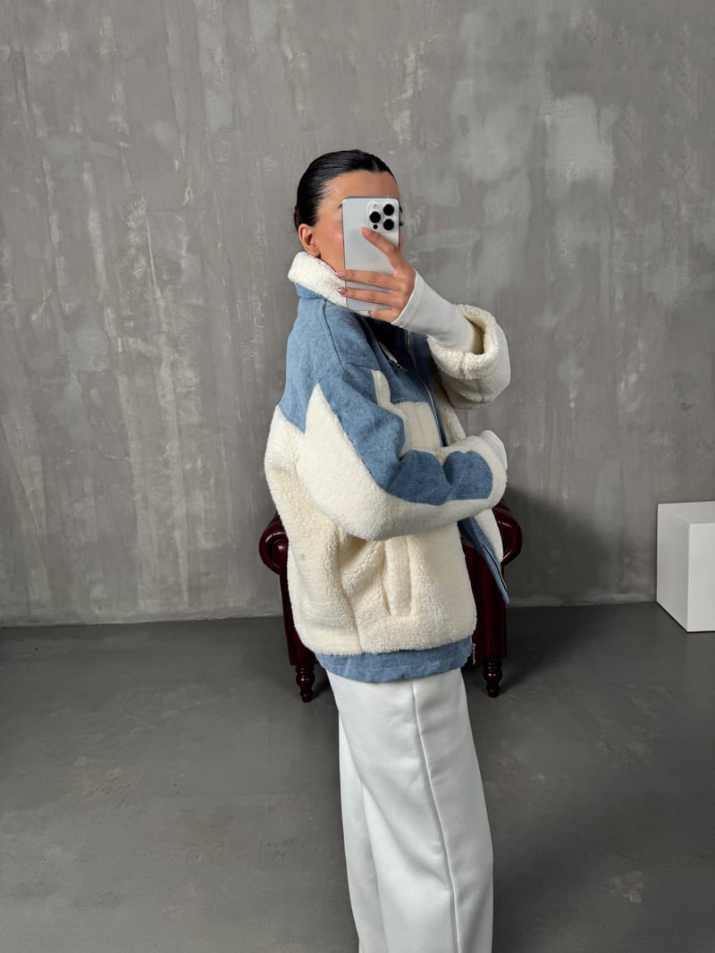 Thedor Denim Peluş Ceket