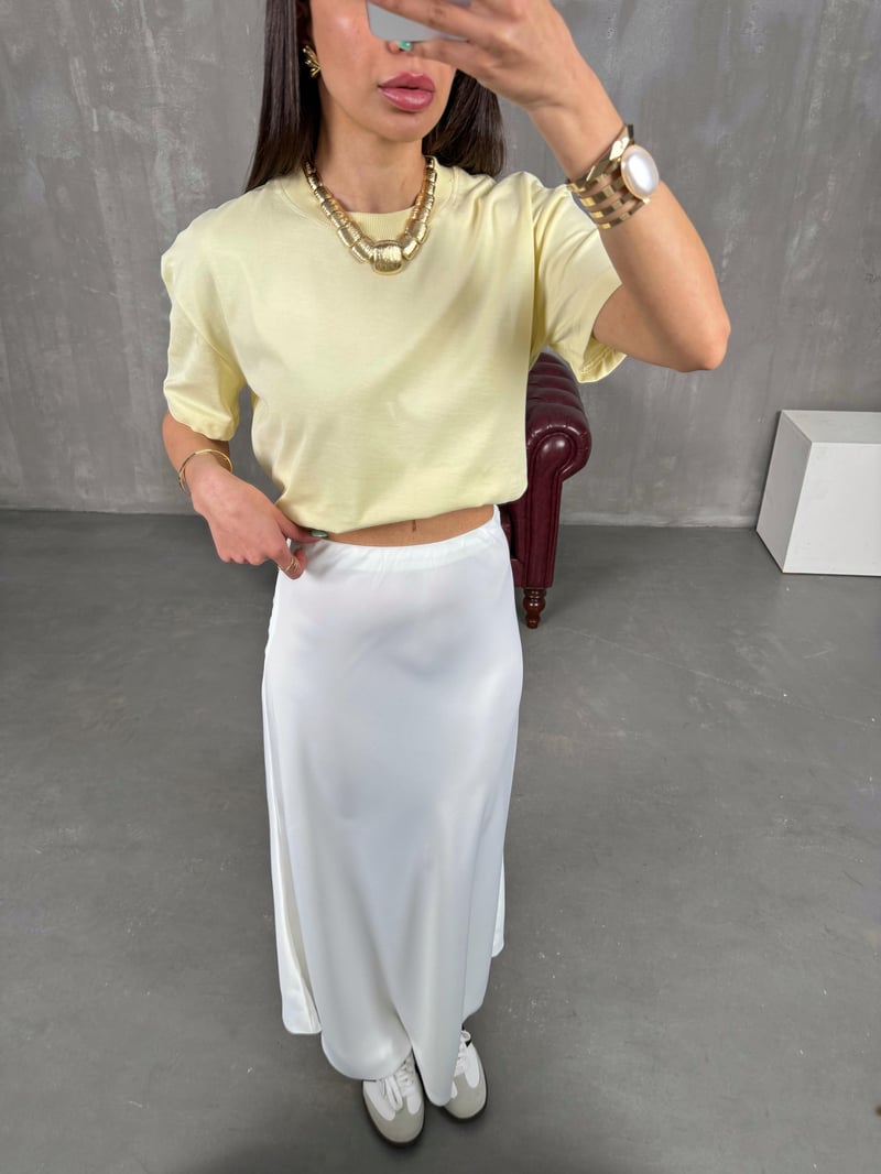 Beyaz Saten Etek Gaus00252