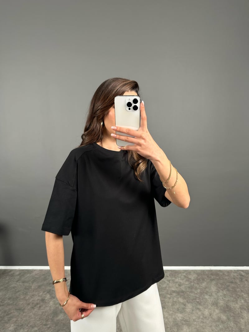 Canna Siyah Oversize Tshirt
