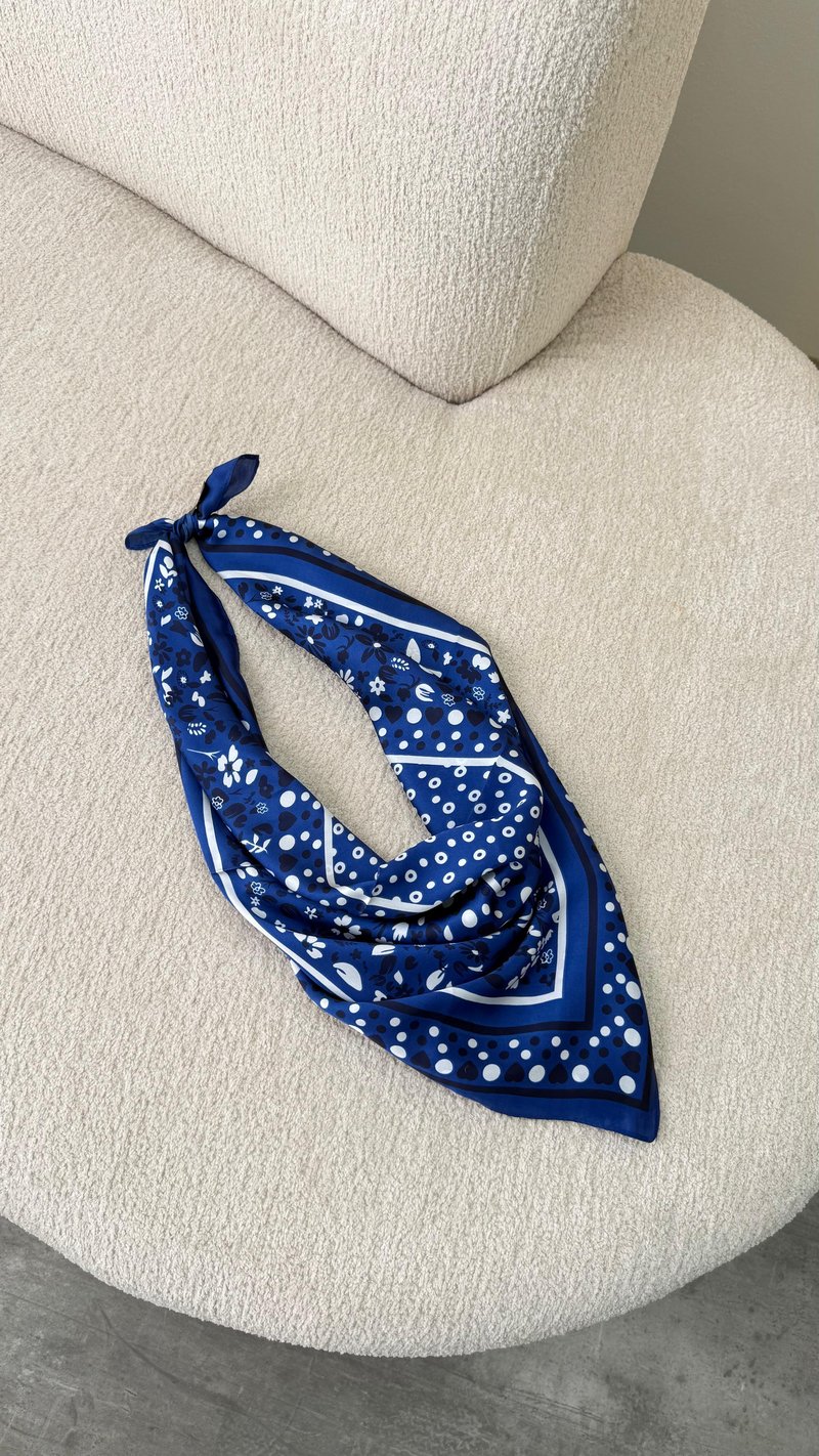 Lacivert Çok Desenli Fular GAUS-00336