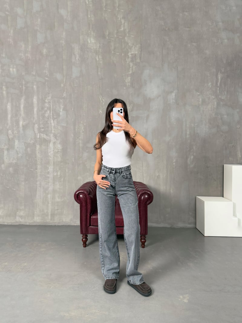 Sinka Füme ZR Model Wide Leg Jean