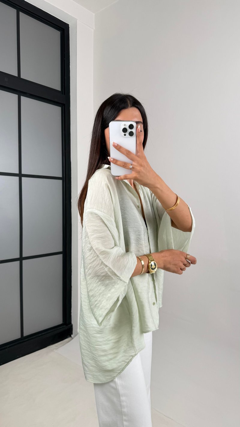 Yeşil Premium Tencel Gömlek Gaus00606