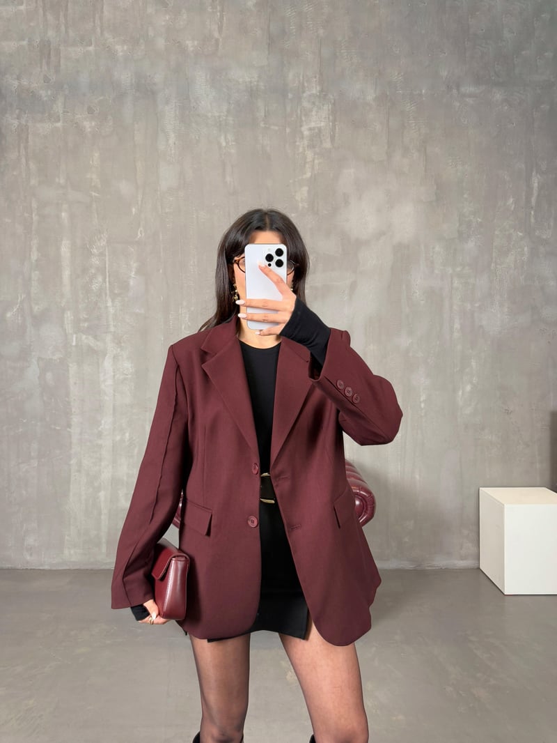 Lenora Bordo Astarlı Blazer Ceket