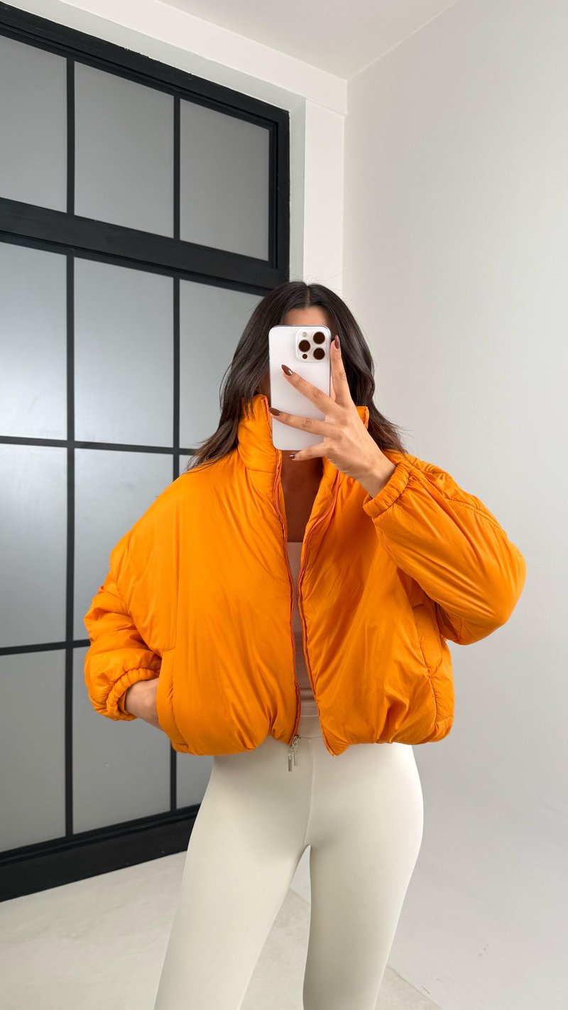 Turuncu Kısa Şişme Mont GAUS-00137