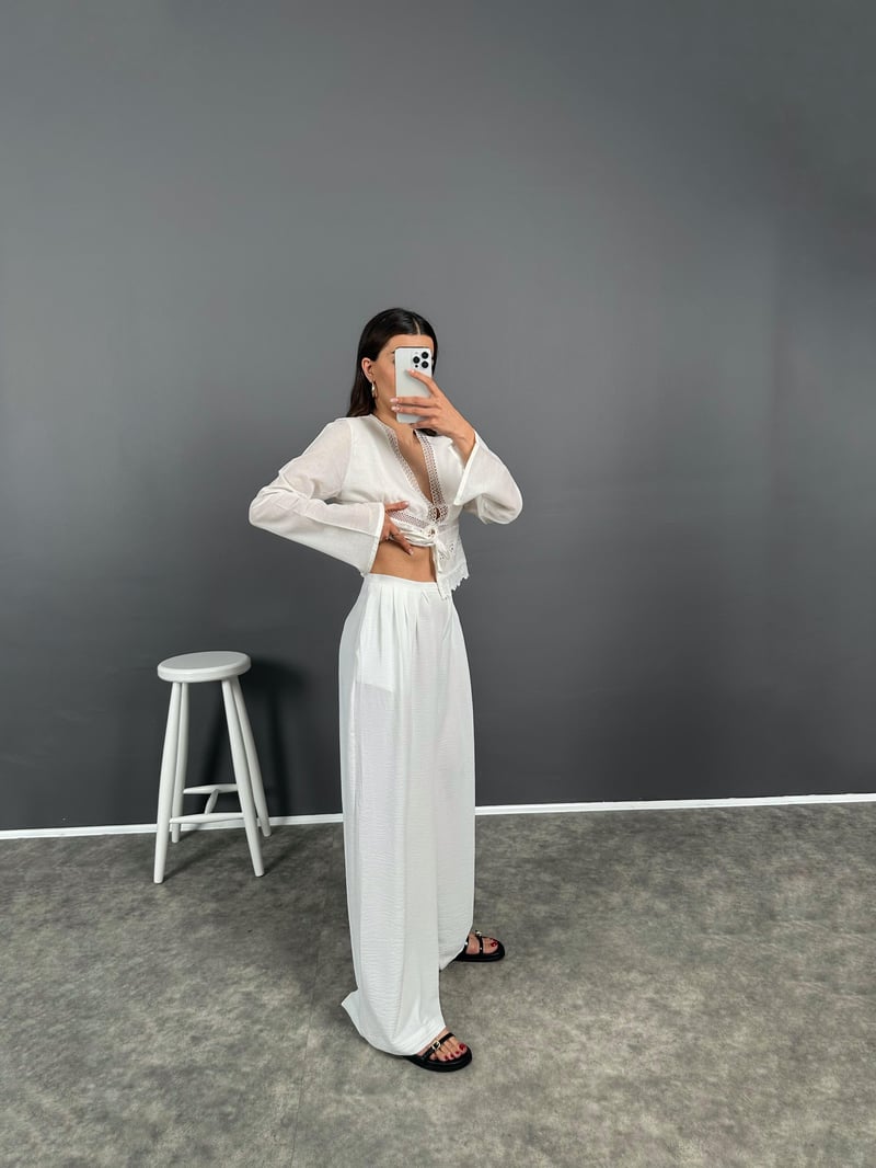 Ylv Beyaz Salaş Premium Pantolon 