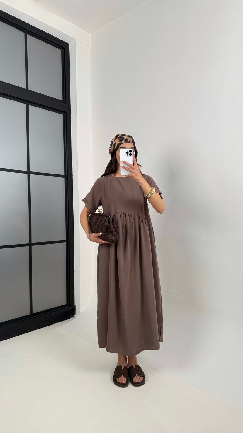 Vizon Altı Balon Tencel Pinterest Elbise Gaus00388