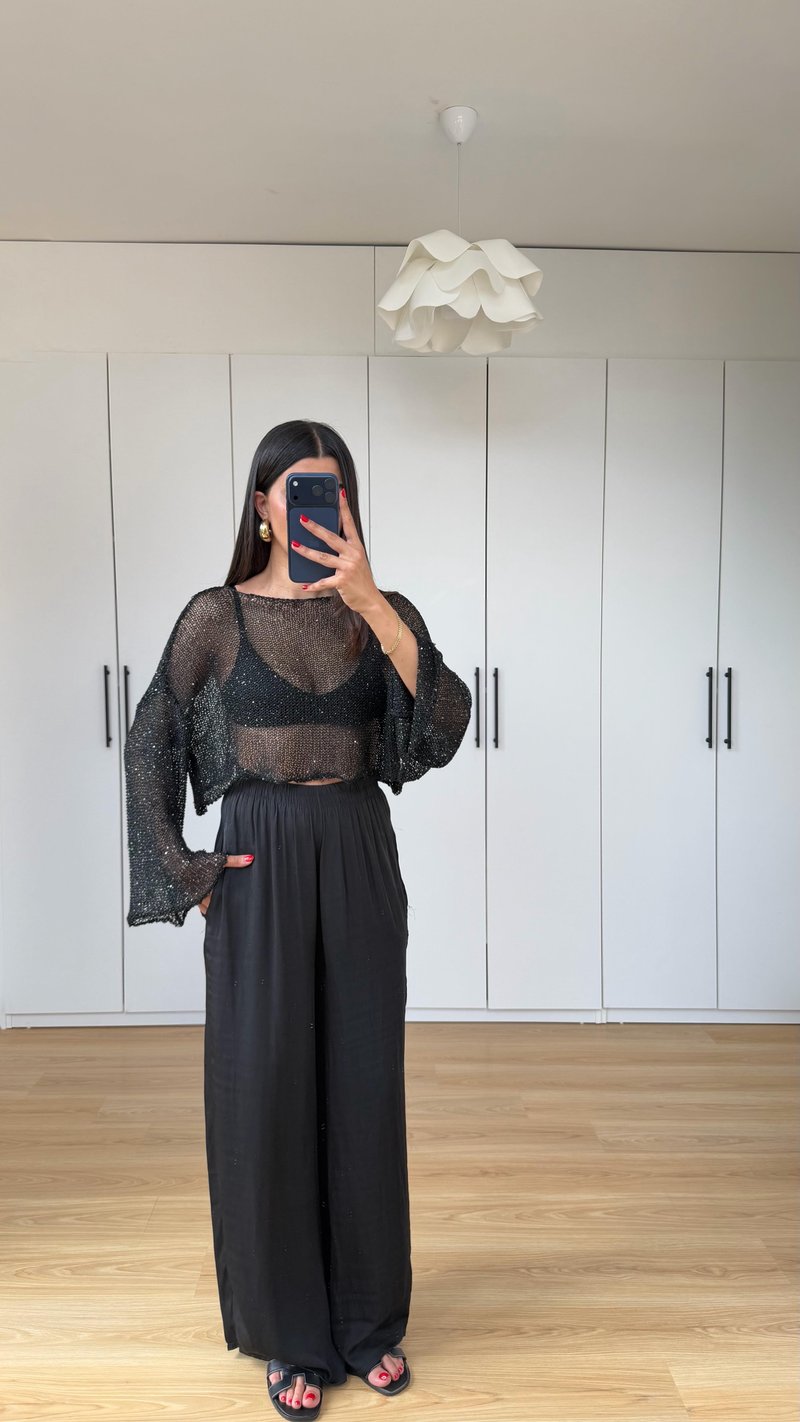 Siyah Beli Lastikli Yumuşak Dokulu Premium Pantolon GAUS-01575