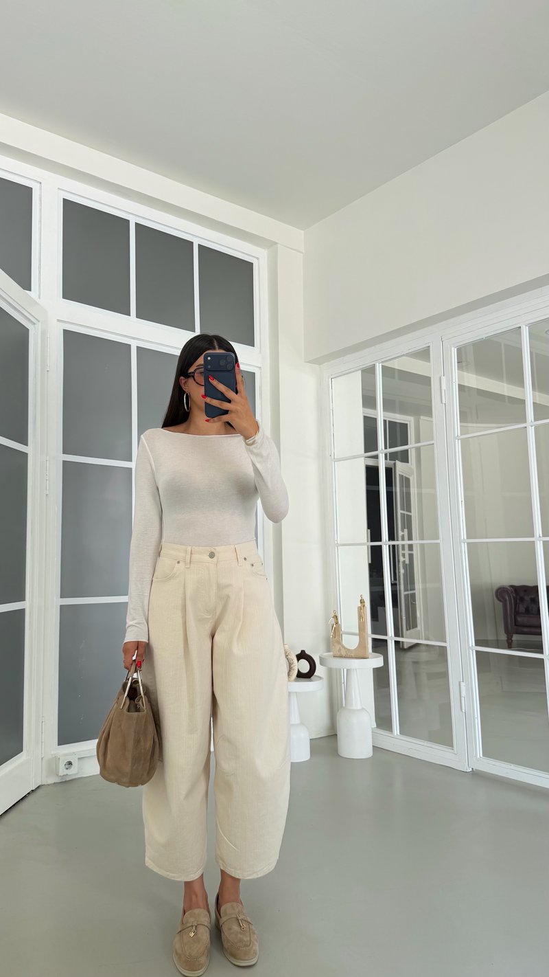 Krem Balon Denim Pantolon GAUS-01883