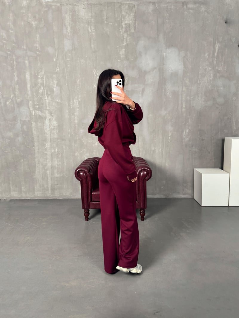 Galew Bordo Oys Modal Kumaş Takım
