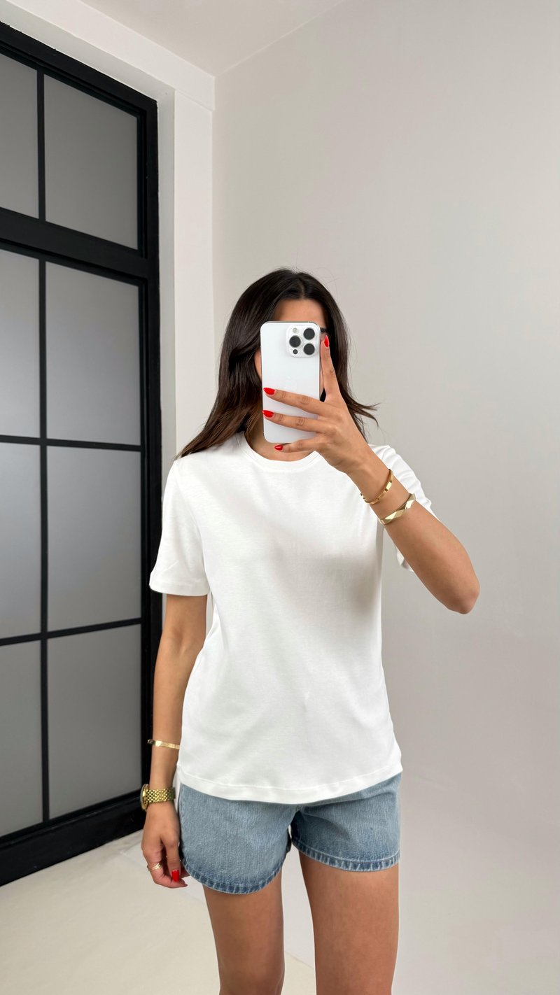 Beyaz MD Muadil Kısa Kol Tshirt Gaus00480