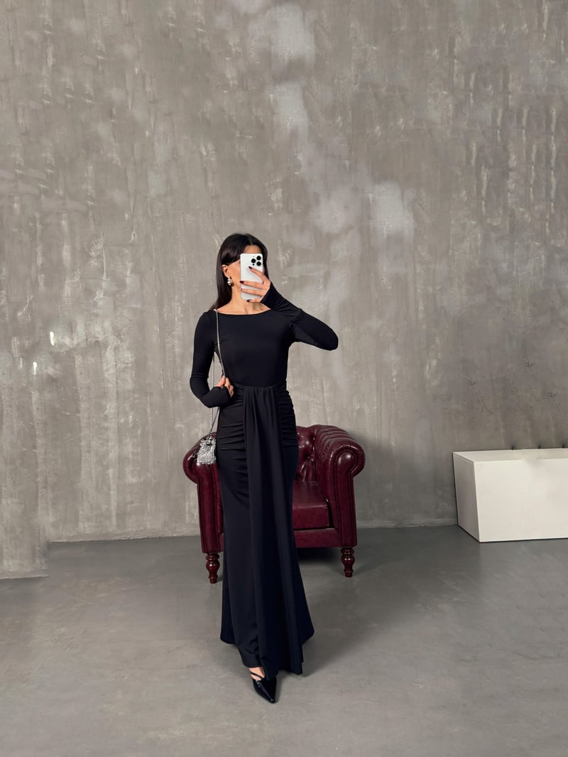 Bonita Siyah Bodysuit Etek Tasarım Takım