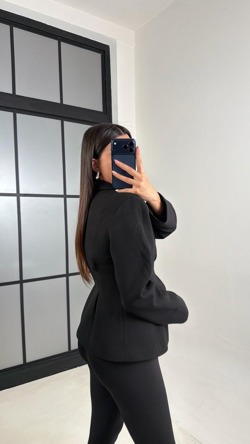 Siyah Astarlı Tasarım Premium Kaşe Ceket GAUS-00773